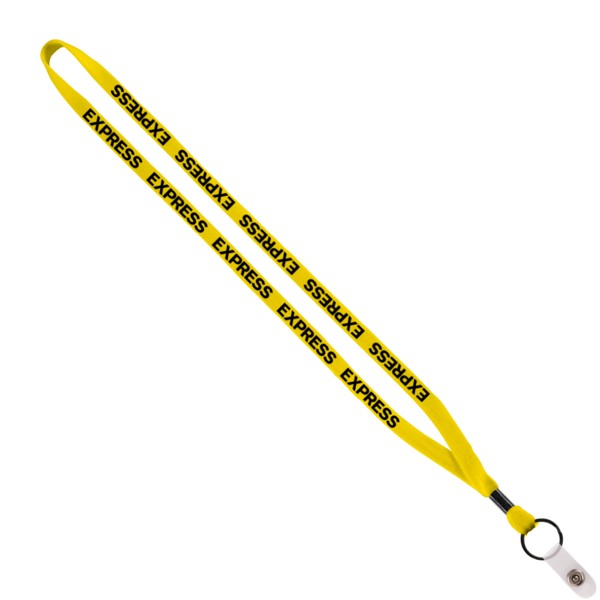 1/2" Cotton Lanyard with Metal Crimp & Split-Ring 1