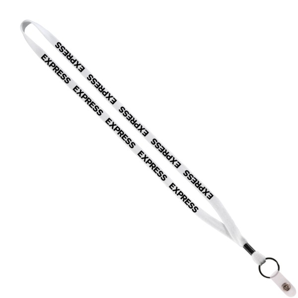 1/2" Cotton Lanyard with Metal Crimp & Split-Ring 1