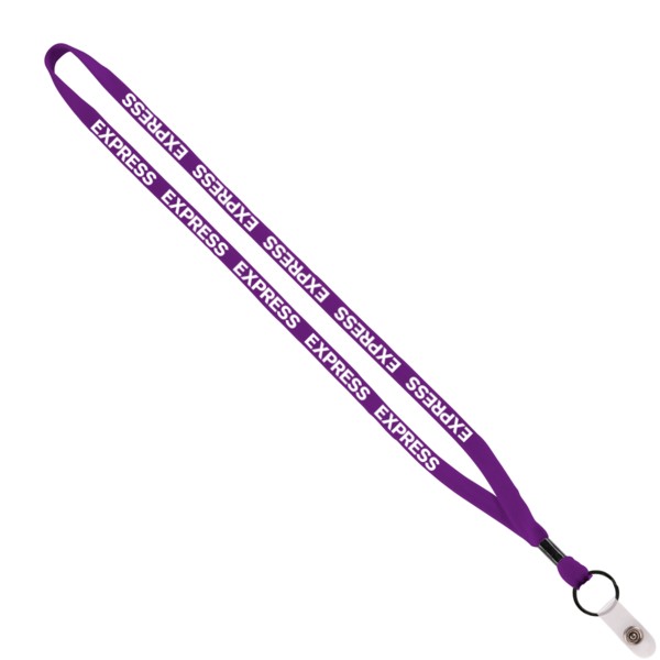 1/2" Cotton Lanyard with Metal Crimp & Split-Ring 1