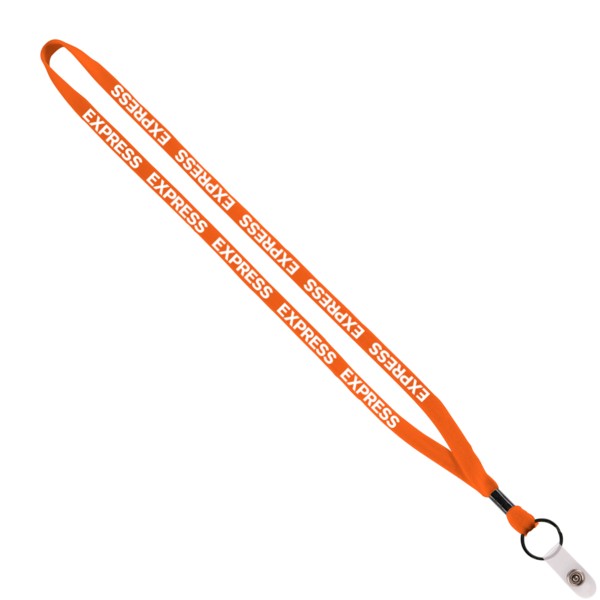 1/2" Cotton Lanyard with Metal Crimp & Split-Ring 1