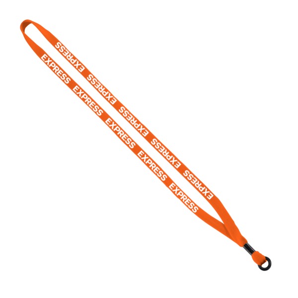 1/2" Cotton Lanyard with Metal Crimp & Split-Ring 1