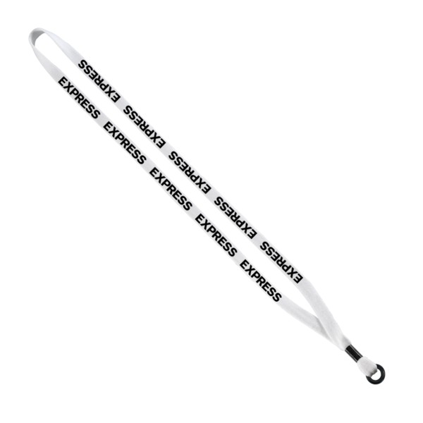 1/2" Cotton Lanyard with Metal Crimp & Split-Ring 1