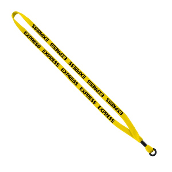 1/2" Cotton Lanyard with Metal Crimp & Split-Ring 1