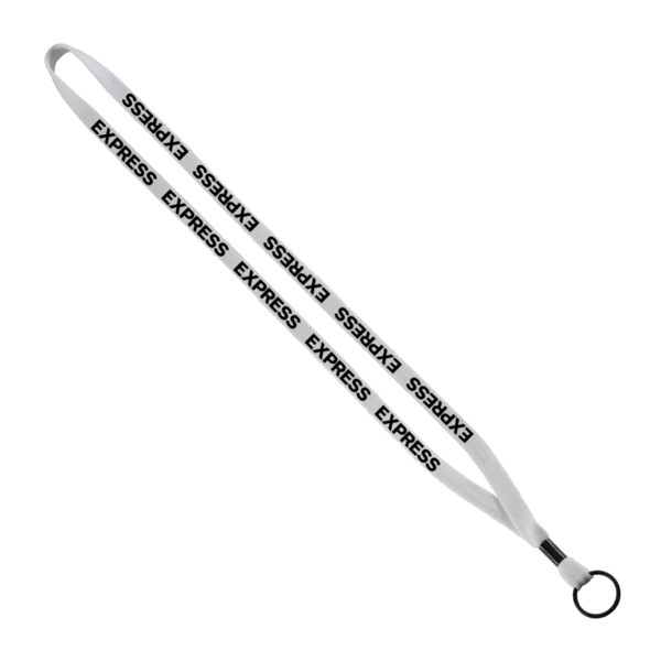 1/2" Cotton Lanyard with Metal Crimp & Split-Ring 1