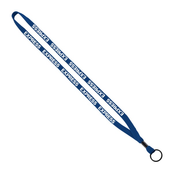 1/2" Cotton Lanyard with Metal Crimp & Split-Ring 1