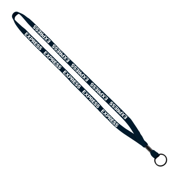1/2" Cotton Lanyard with Metal Crimp & Split-Ring 1