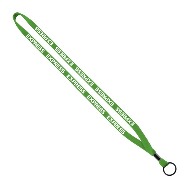 1/2" Cotton Lanyard with Metal Crimp & Split-Ring 1