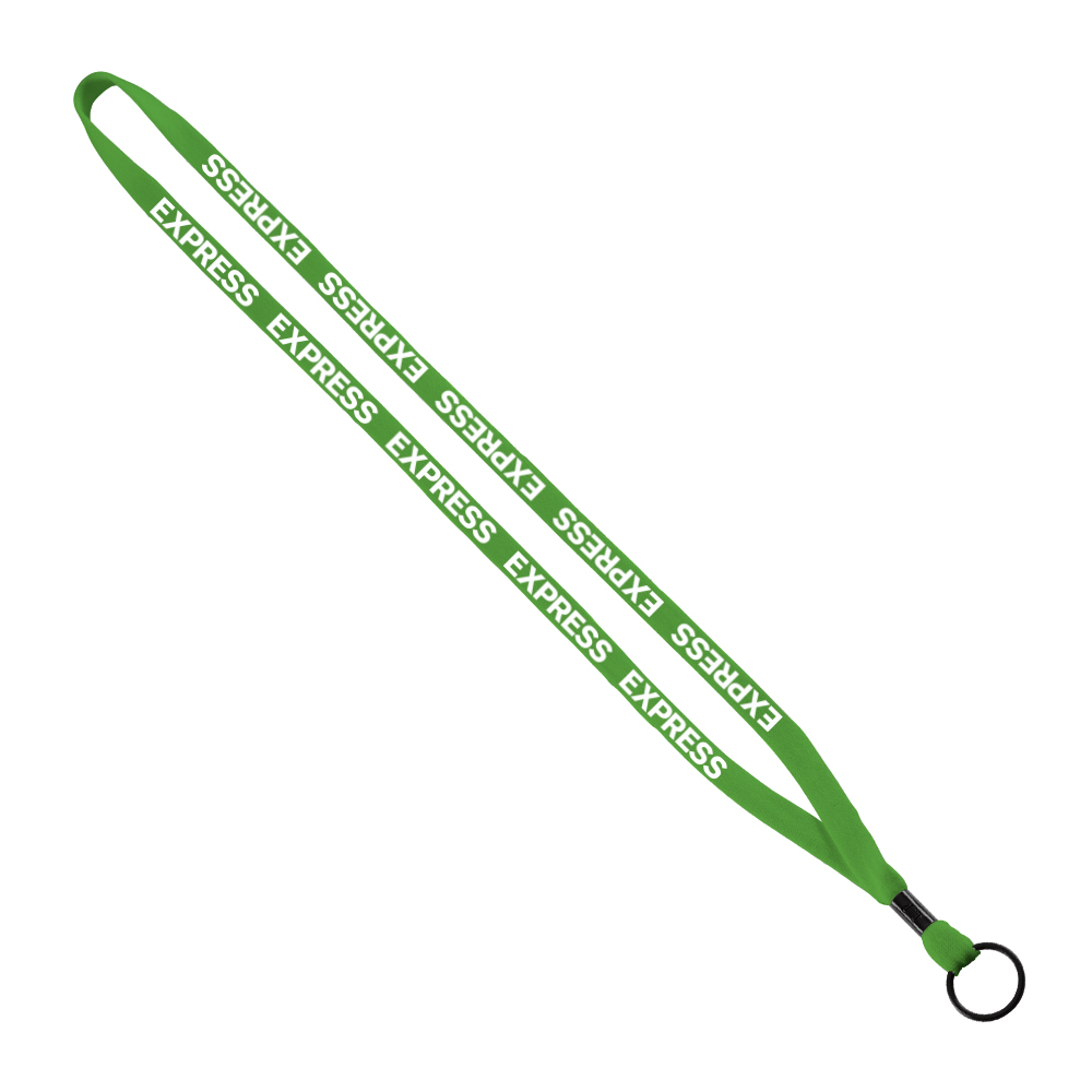 1/2" Cotton Lanyard with Metal Crimp & Split-Ring 1