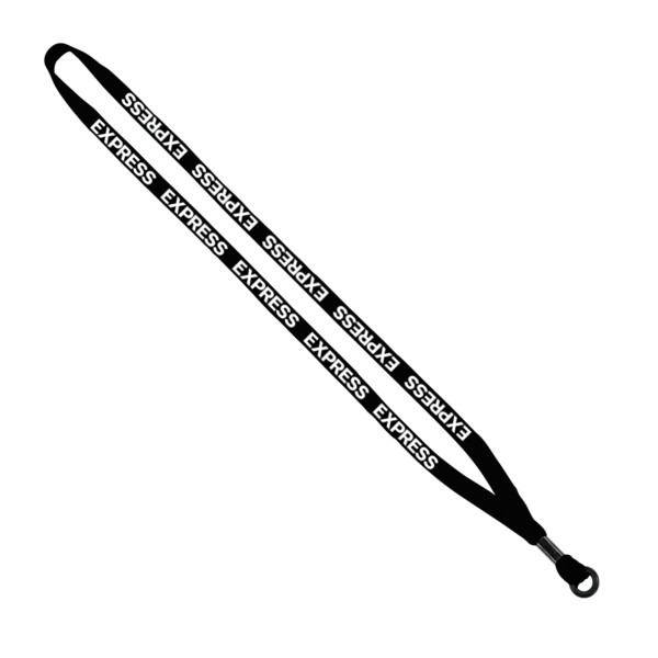 1/2" Cotton Lanyard with Metal Crimp & Split-Ring 1