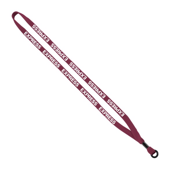 1/2" Cotton Lanyard with Metal Crimp & Split-Ring 1