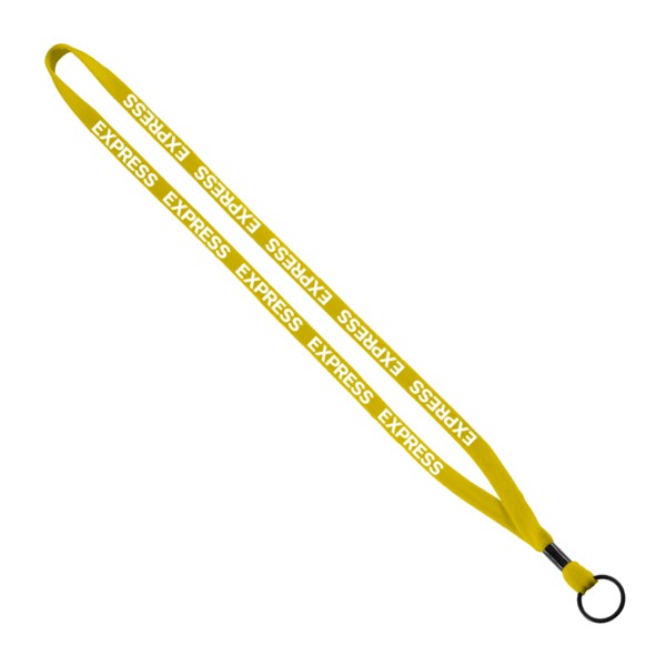 1/2" Cotton Lanyard with Metal Crimp & Split-Ring 1