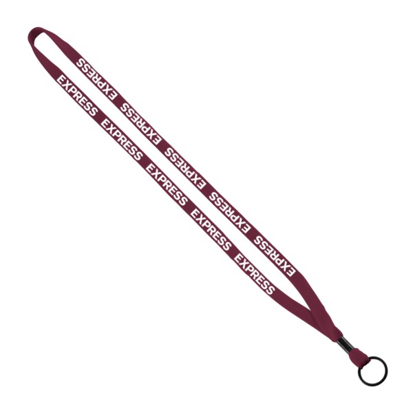 1/2" Cotton Lanyard with Metal Crimp & Split-Ring 1