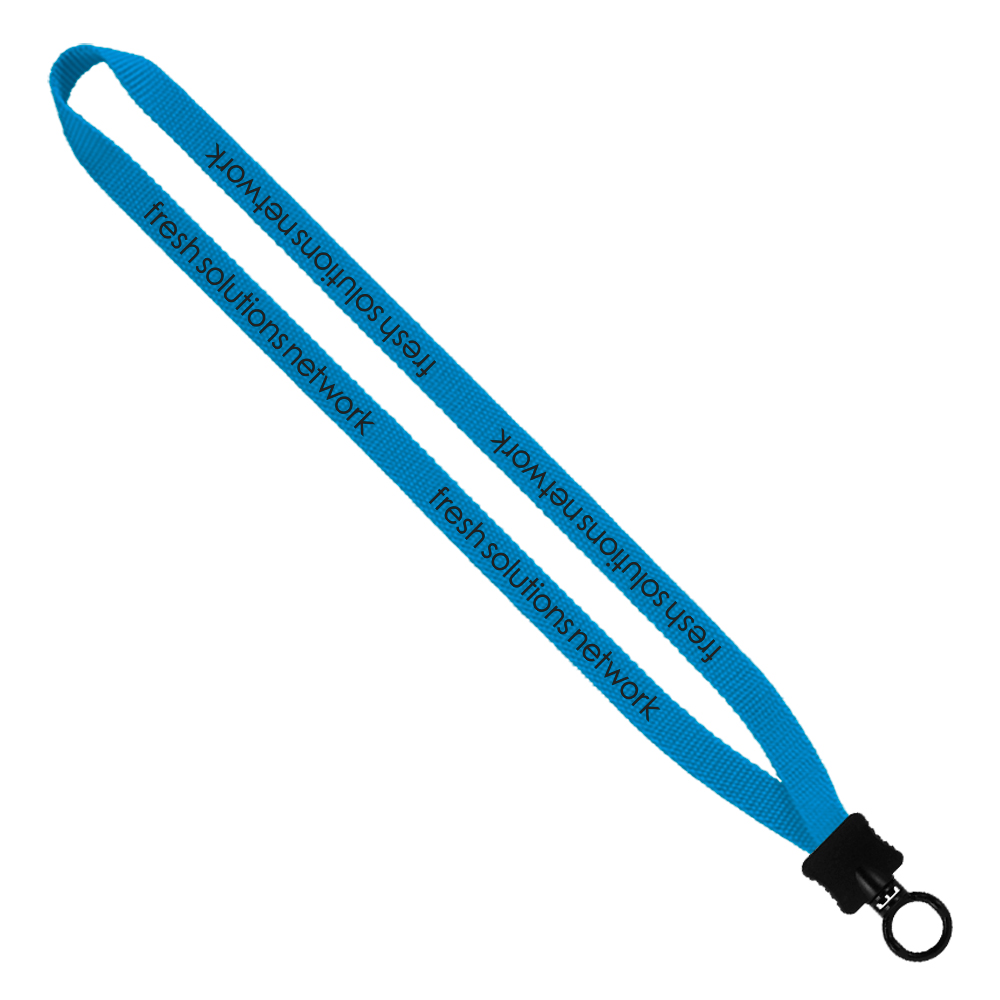 1/2" Smooth Nylon Lanyard with Plastic Clamshell & O-Ring 1