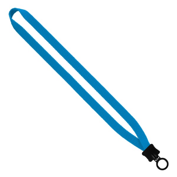 1/2" Smooth Nylon Lanyard with Plastic Clamshell & O-Ring 1
