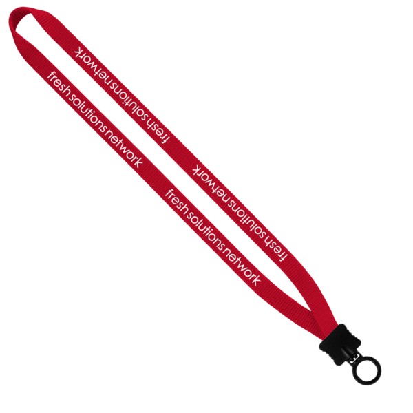 1/2" Smooth Nylon Lanyard with Plastic Clamshell & O-Ring 1