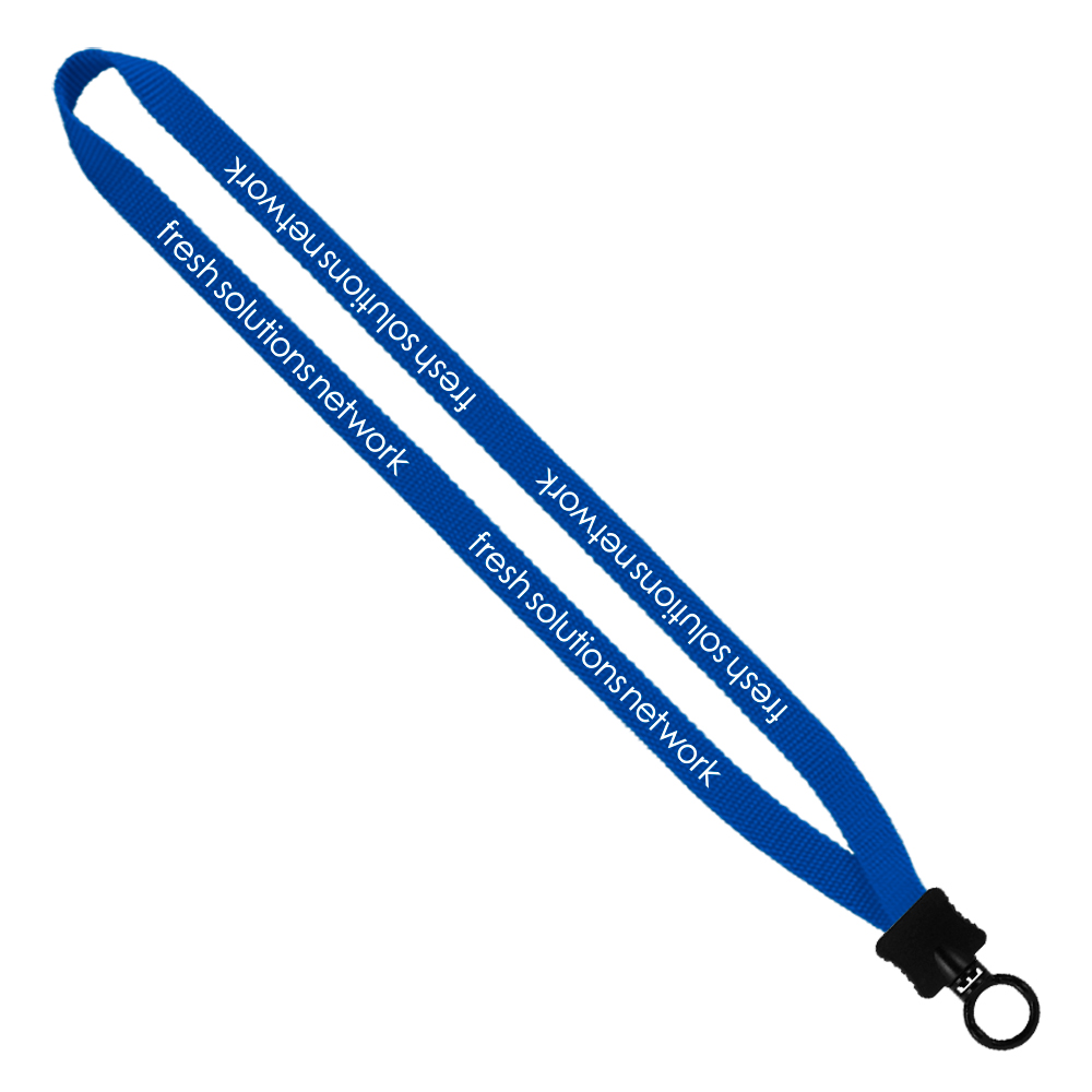 1/2" Smooth Nylon Lanyard with Plastic Clamshell & O-Ring 1
