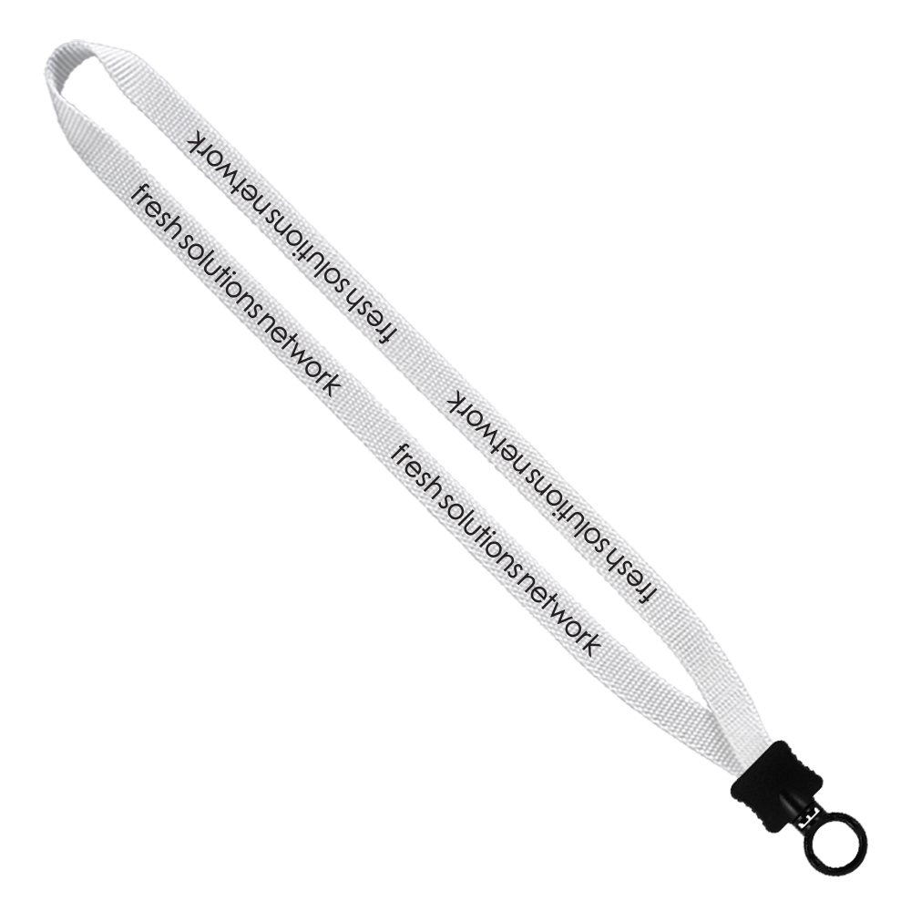 1/2" Smooth Nylon Lanyard with Plastic Clamshell & O-Ring 1