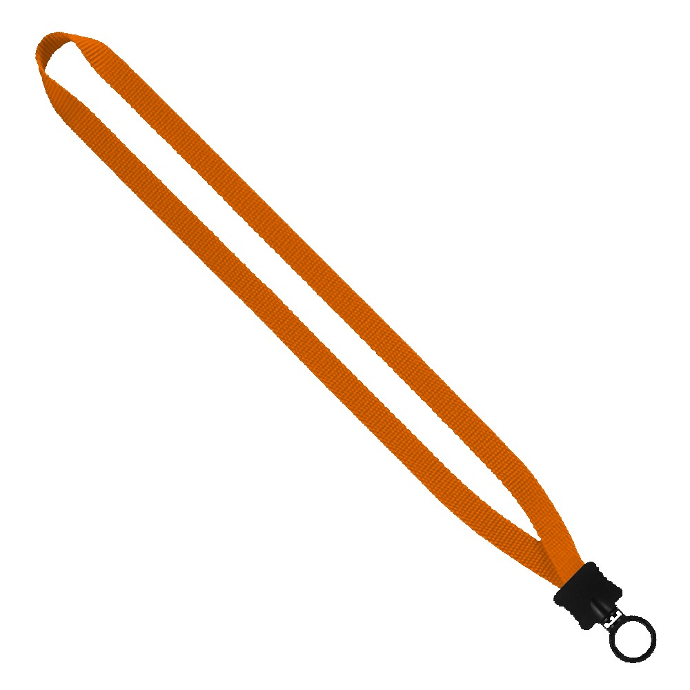 1/2" Smooth Nylon Lanyard with Plastic Clamshell & O-Ring 1