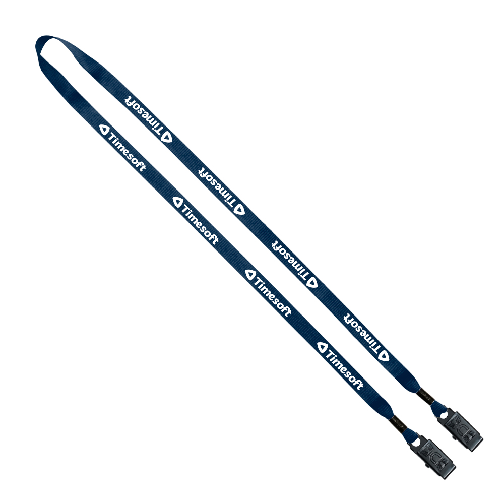 1/2" Polyester Double Bulldog Clip Lanyard 1