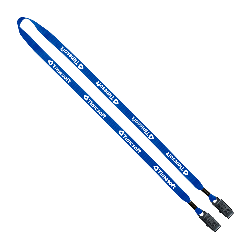 1/2" Polyester Double Bulldog Clip Lanyard 1