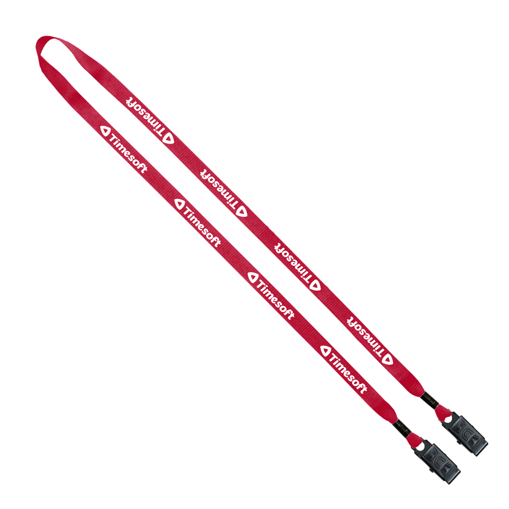1/2" Polyester Double Bulldog Clip Lanyard 1