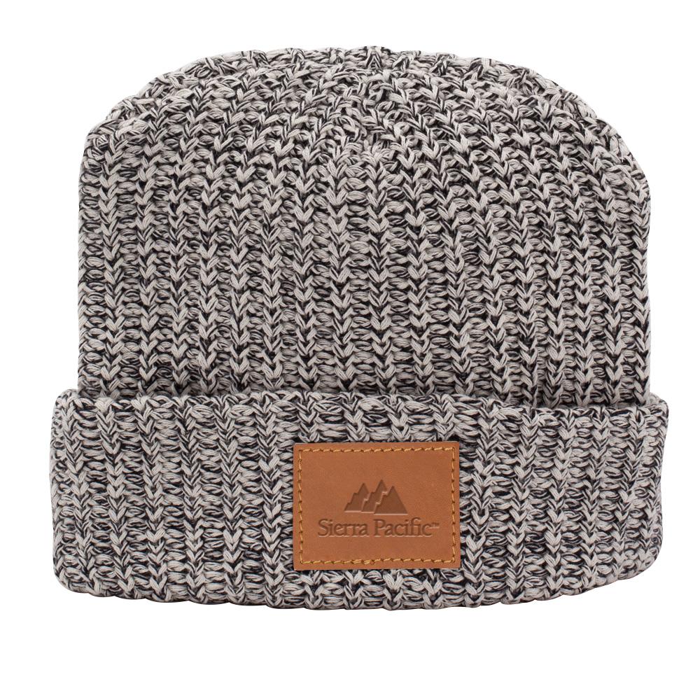 Milliner Cuffed Knit Beanie with Leather Patch 1