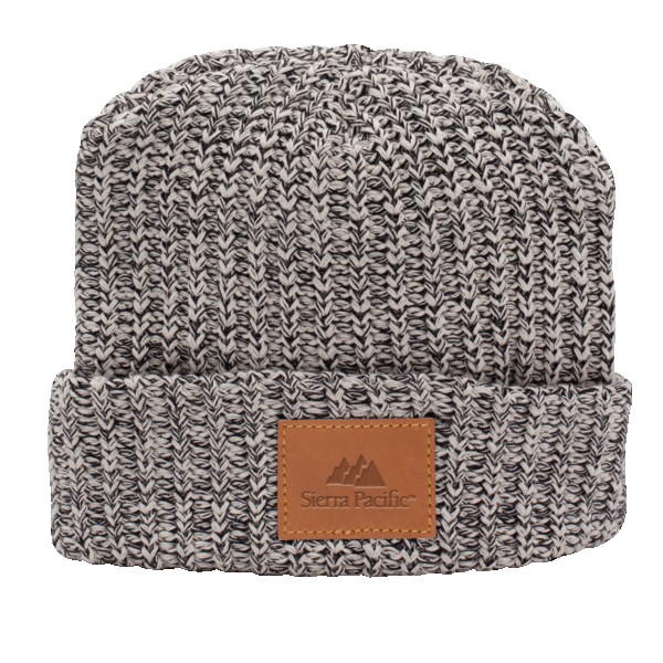 Milliner Cuffed Knit Beanie with Leather Patch 1