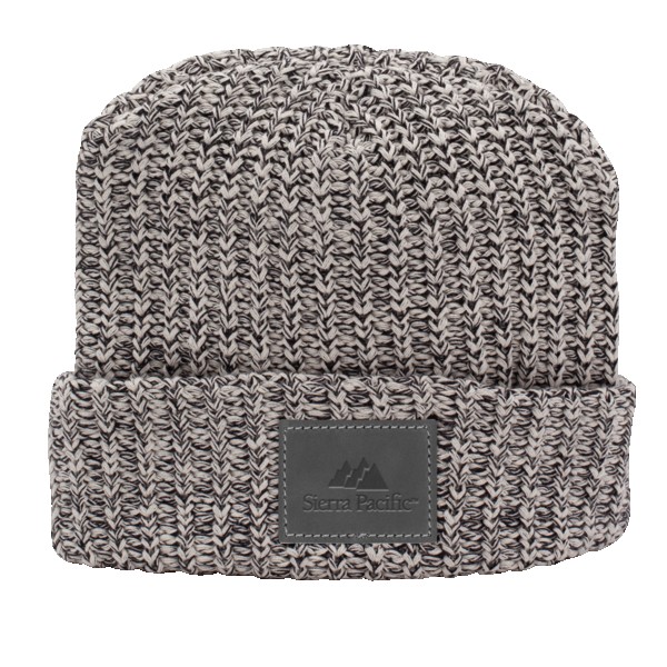 Milliner Cuffed Knit Beanie with Leather Patch 1