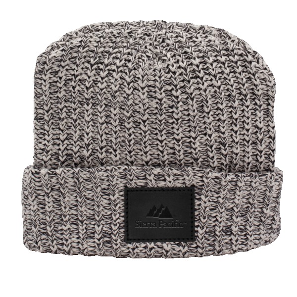 Milliner Cuffed Knit Beanie with Leather Patch 1