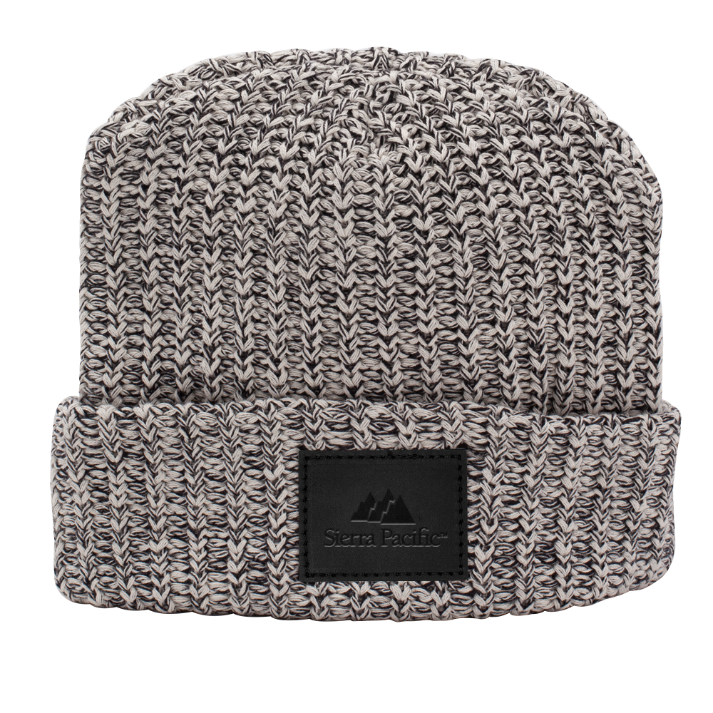Milliner Cuffed Knit Beanie with Leather Patch 1