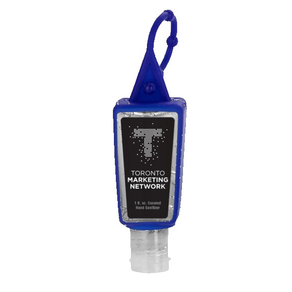 1 oz. Clear Sanitizer in Trapezoid Bottle with Sleeve 1