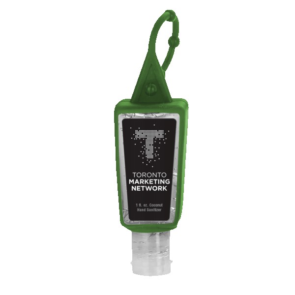 1 oz. Clear Sanitizer in Trapezoid Bottle with Sleeve 1