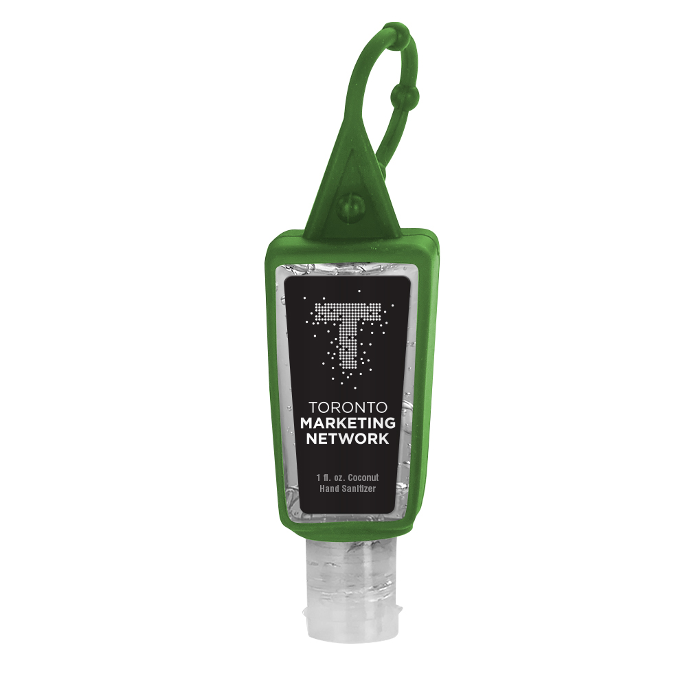 1 oz. Clear Sanitizer in Trapezoid Bottle with Sleeve 1
