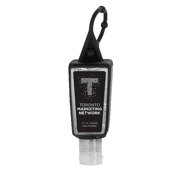 1 oz. Clear Sanitizer in Trapezoid Bottle with Sleeve 1