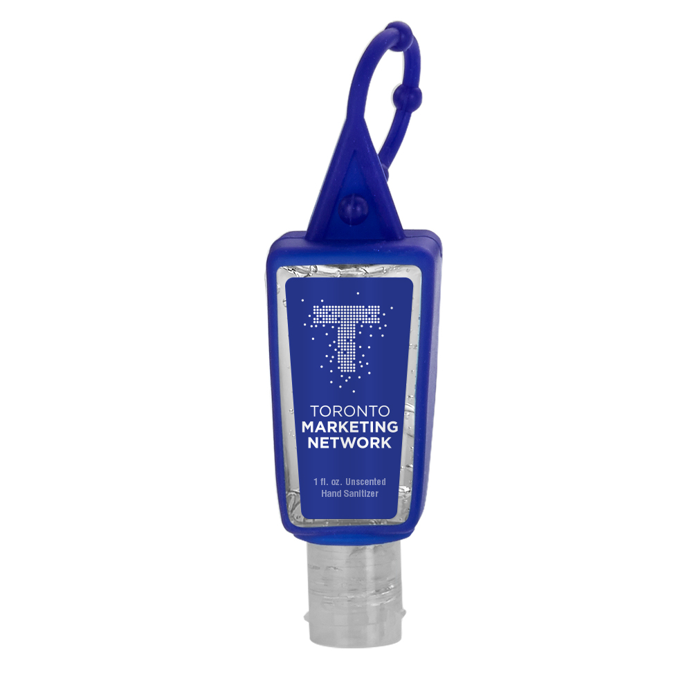 1 oz. Clear Sanitizer in Trapezoid Bottle with Sleeve 1