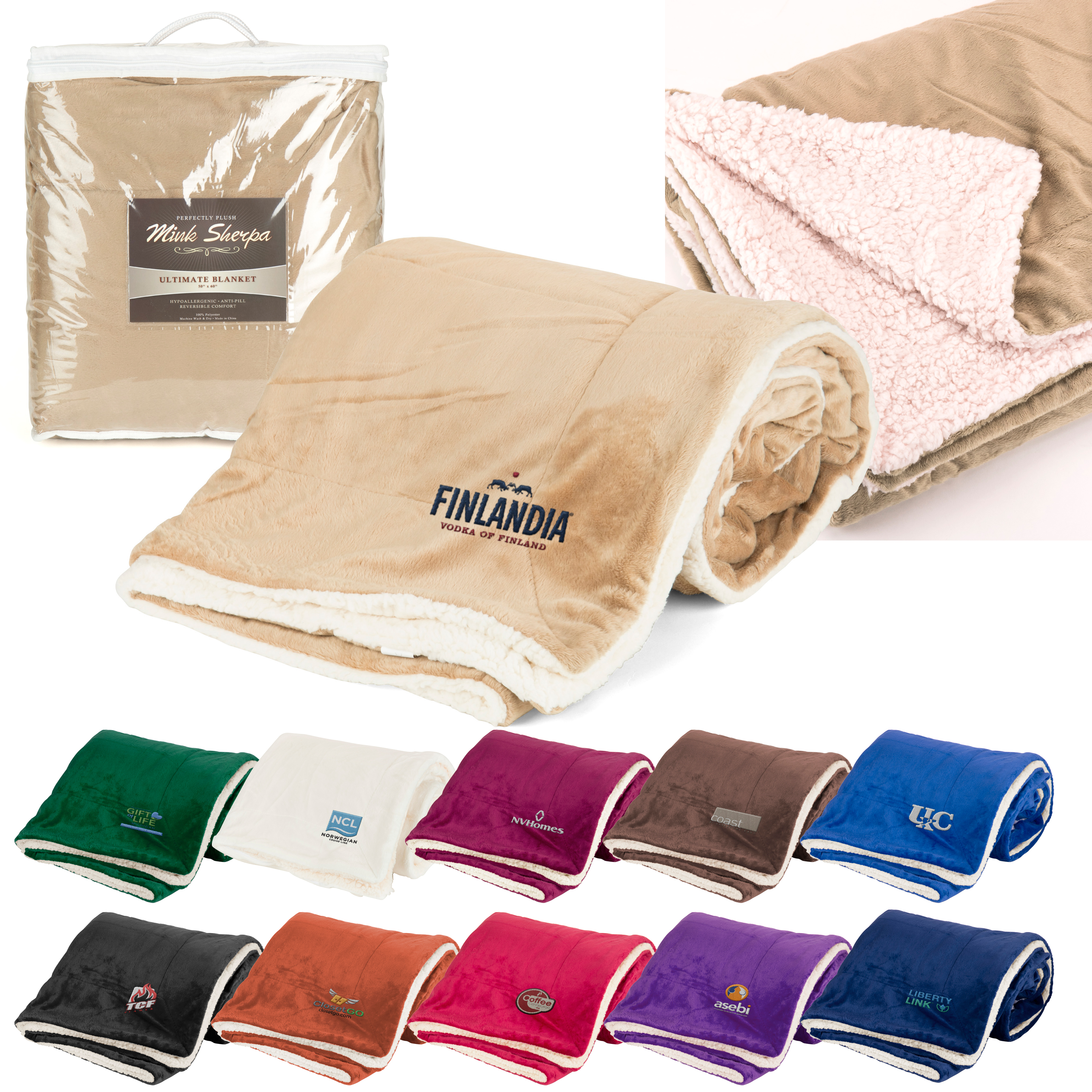 Mink Sherpa Blanket - Solid 1