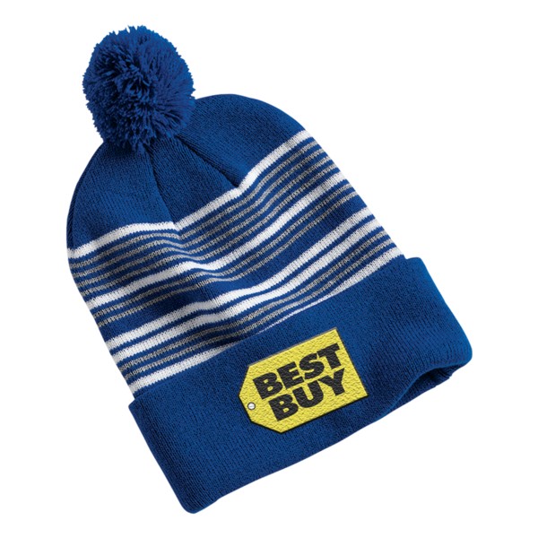 Sportsman SP60 12" Striped Pom-Pom Knit Cap 1