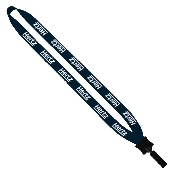 3/4" Cotton Lanyard with Plastic Clamshell & Bulldog Clip 1