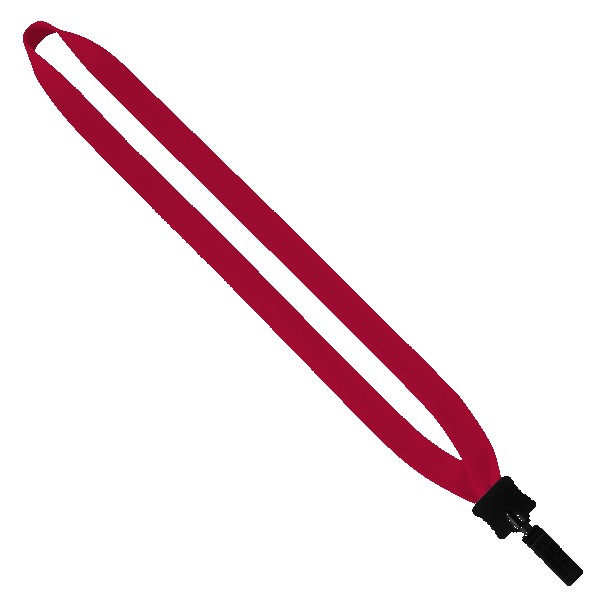 3/4" Cotton Lanyard with Plastic Clamshell & Bulldog Clip 1