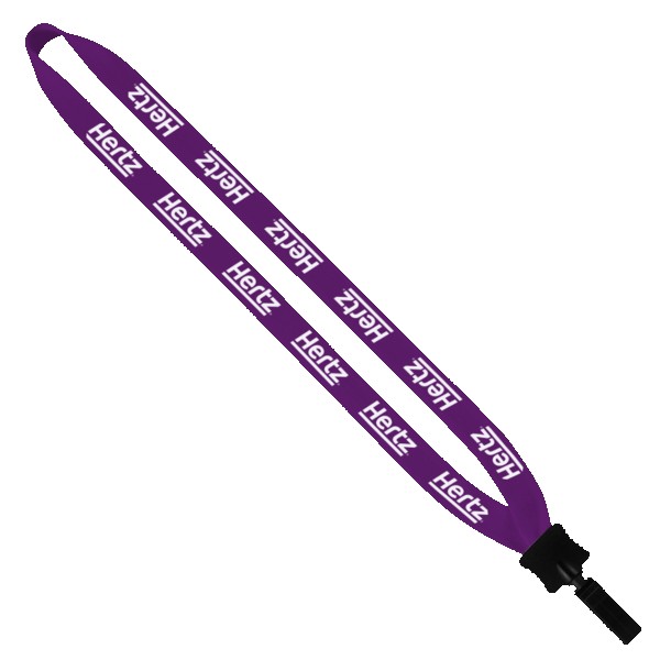 3/4" Cotton Lanyard with Plastic Clamshell & Bulldog Clip 1