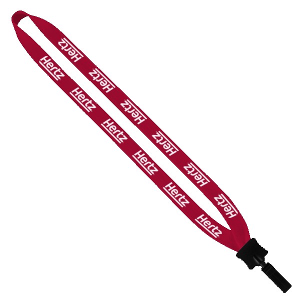 3/4" Cotton Lanyard with Plastic Clamshell & Bulldog Clip 1