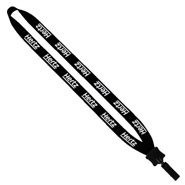3/4" Cotton Lanyard with Plastic Clamshell & Bulldog Clip 1