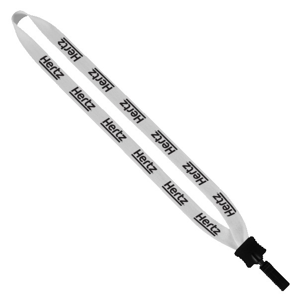 3/4" Cotton Lanyard with Plastic Clamshell & Bulldog Clip 1