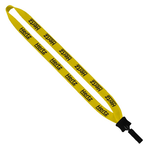 3/4" Cotton Lanyard with Plastic Clamshell & Bulldog Clip 1