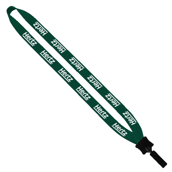 3/4" Cotton Lanyard with Plastic Clamshell & Bulldog Clip 1