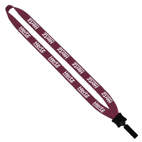3/4" Cotton Lanyard with Plastic Clamshell & Bulldog Clip 1