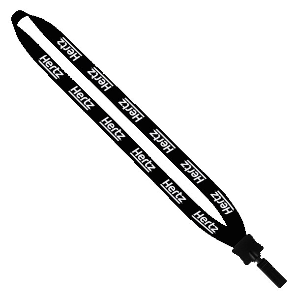 3/4" Cotton Lanyard with Plastic Clamshell & Bulldog Clip 1