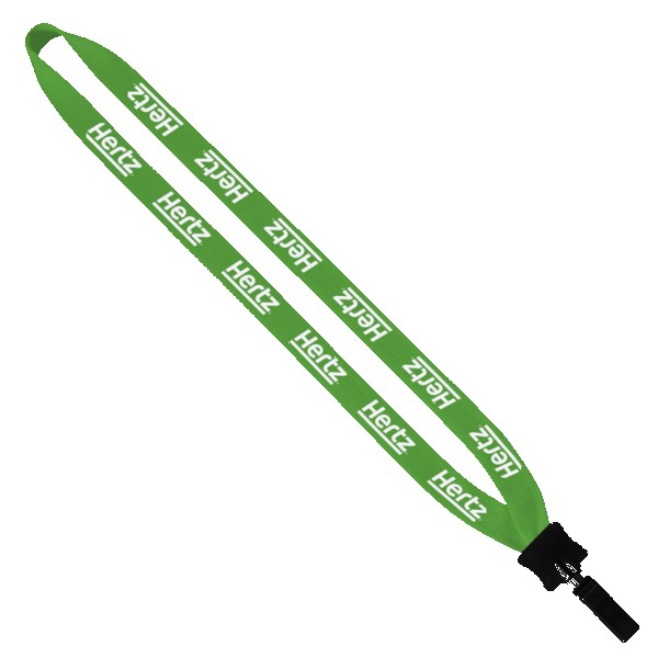 3/4" Cotton Lanyard with Plastic Clamshell & Bulldog Clip 1