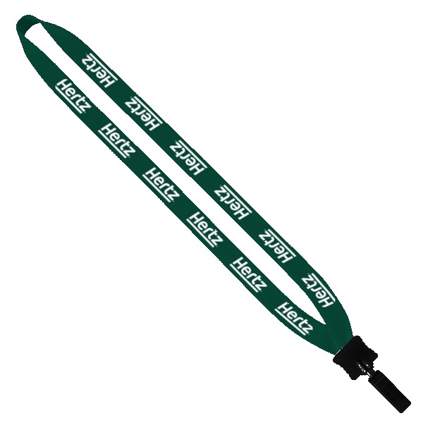 3/4" Cotton Lanyard with Plastic Clamshell & Bulldog Clip 1
