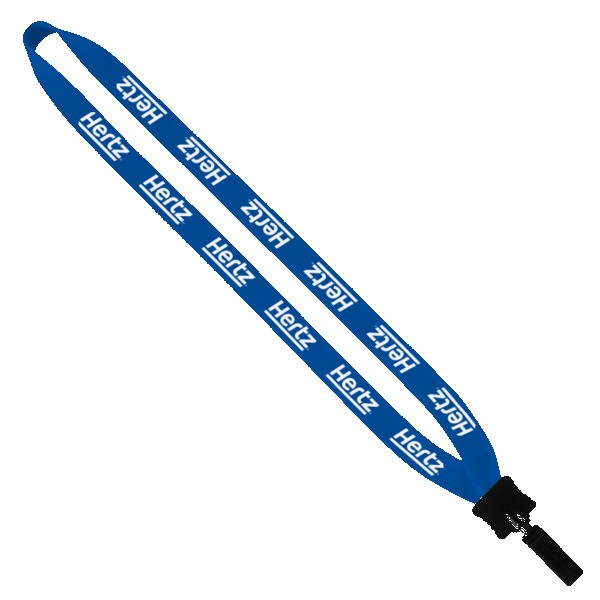 3/4" Cotton Lanyard with Plastic Clamshell & Bulldog Clip 1